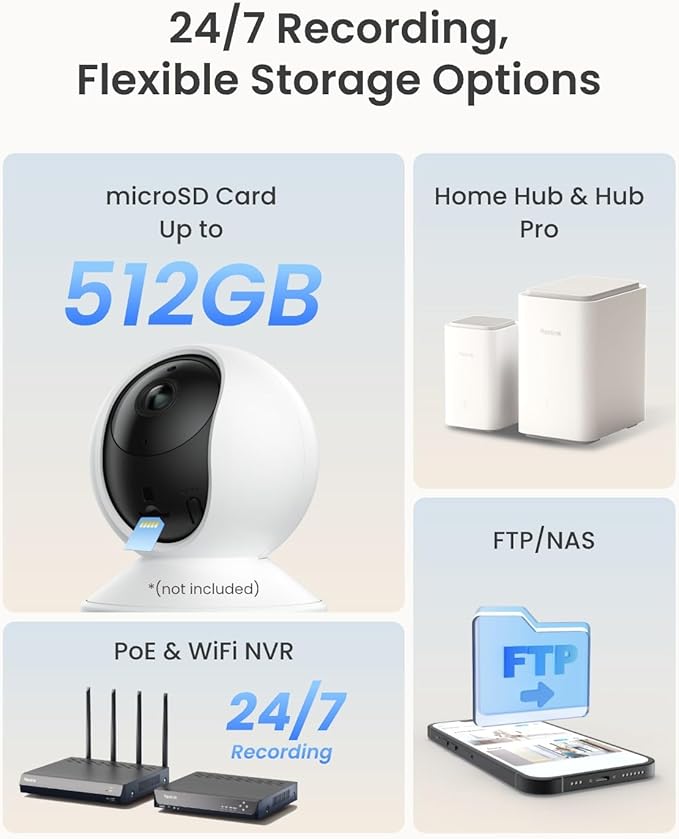 REOLINK E1 Pro 3K PT Wi-Fi Indoor Camera for Baby & Pet Monitoring, Auto Tracking, 5MP Night Vision Enhanced by F1.6 Aperture, Person/Pet/Baby Crying Detection, 2.4/5GHz Wi-Fi, Two-Way Audio