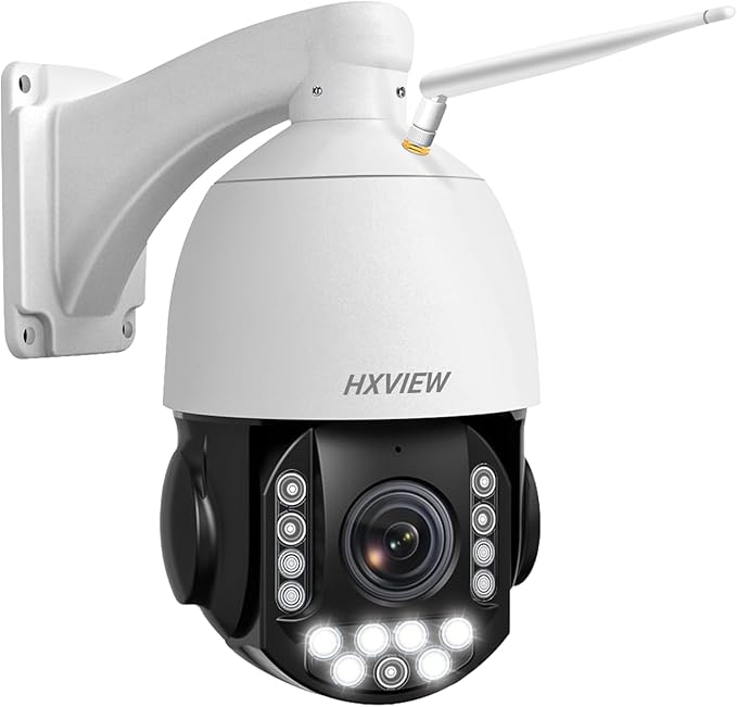 4K PTZ Security Camera Outdoor with 30X Optical Zoom, 1000FT Night Vision, 8MP 360° WiFi Wireless RTSP IP Camera, Auto Tracking, Person/Vehicle Detection, 2.4/5GHz Wi-Fi, 2-Way Audio