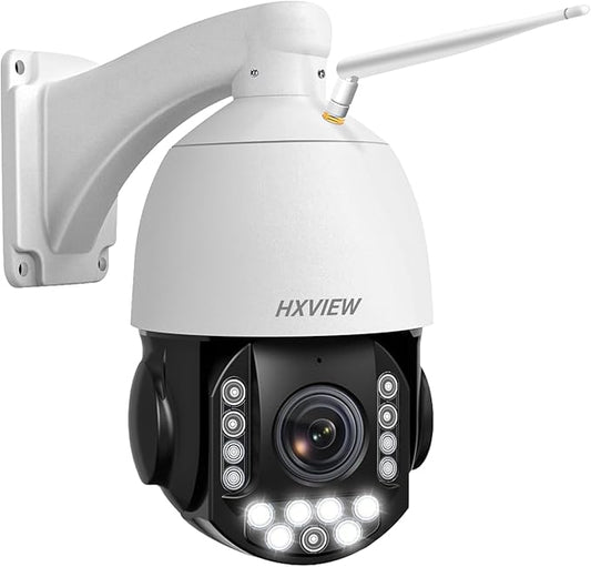 4K PTZ Security Camera Outdoor with 30X Optical Zoom, 1000FT Night Vision, 8MP 360° WiFi Wireless RTSP IP Camera, Auto Tracking, Person/Vehicle Detection, 2.4/5GHz Wi-Fi, 2-Way Audio