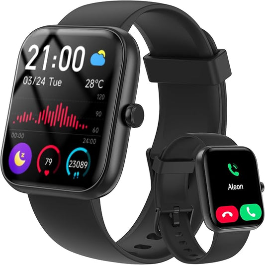 Smart Watch for Women Men with Bluetooth Call, Alexa Built-in Smartwatch, 1.83"DIY Dial Fitness Watch with Sleep Heart Rate Monitor, 110+ Sport Modes, IP68 Waterproof Watch Compatible with Android iOS