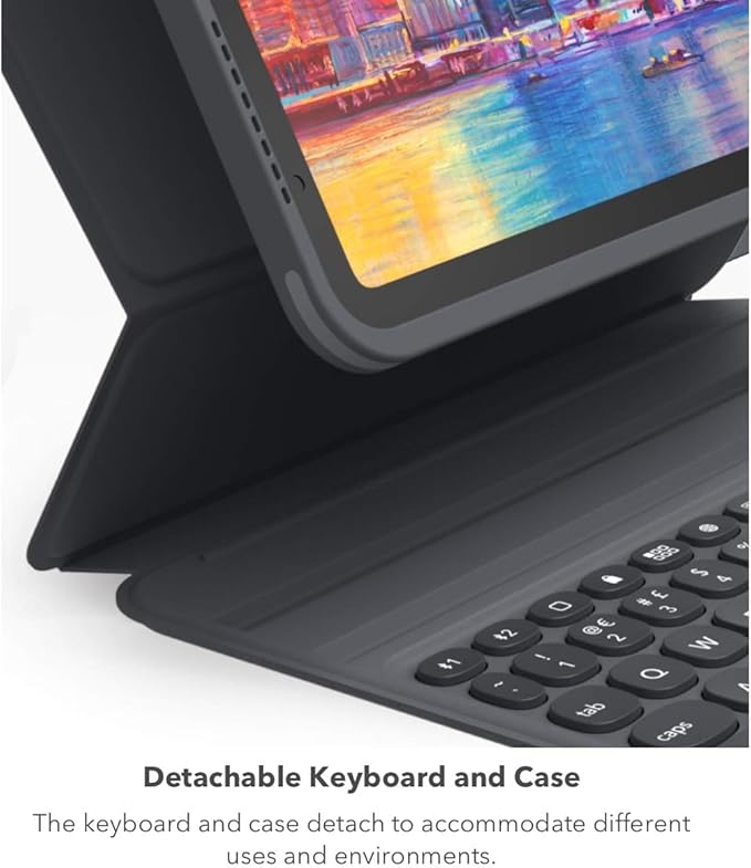 ZAGG Pro Keys Detachable Case & Wireless Keyboard for Apple iPad 10.2" (Gen 9, 8, 7) - Bluetooth Pairing, Backlit Laptop-Style Keys, Apple Pencil Holder, 6.6ft Drop Protection, Black (Renewed)