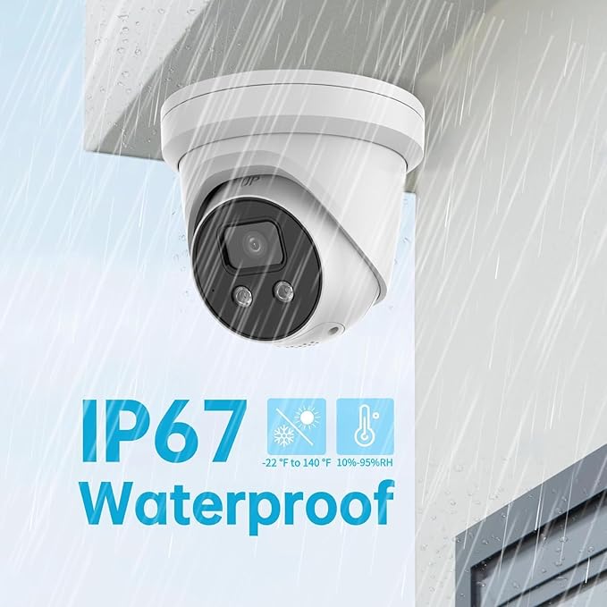 4K 8MP DS-2CD2386G2-ISU/SL Hik AcuSense PoE IP Camera,Turret Network Camera Strobe Light and Audible Warning, Human/Vehicle Detection, IP67, 2.8mm Lens English Version