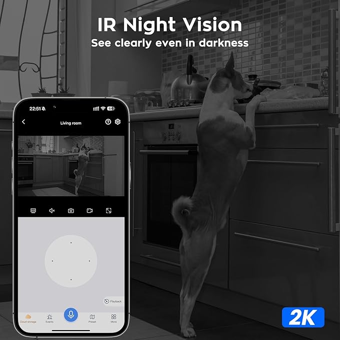 xmartO [2-Pack AI Tracking Ceiling CAM 2K HD Metal Dome PTZ Wireless Security Camera with Automatic Tracking, 2-Way Audio and Night Vision (Standalone WiFi Camera, NOT add-on CAM to NVR)