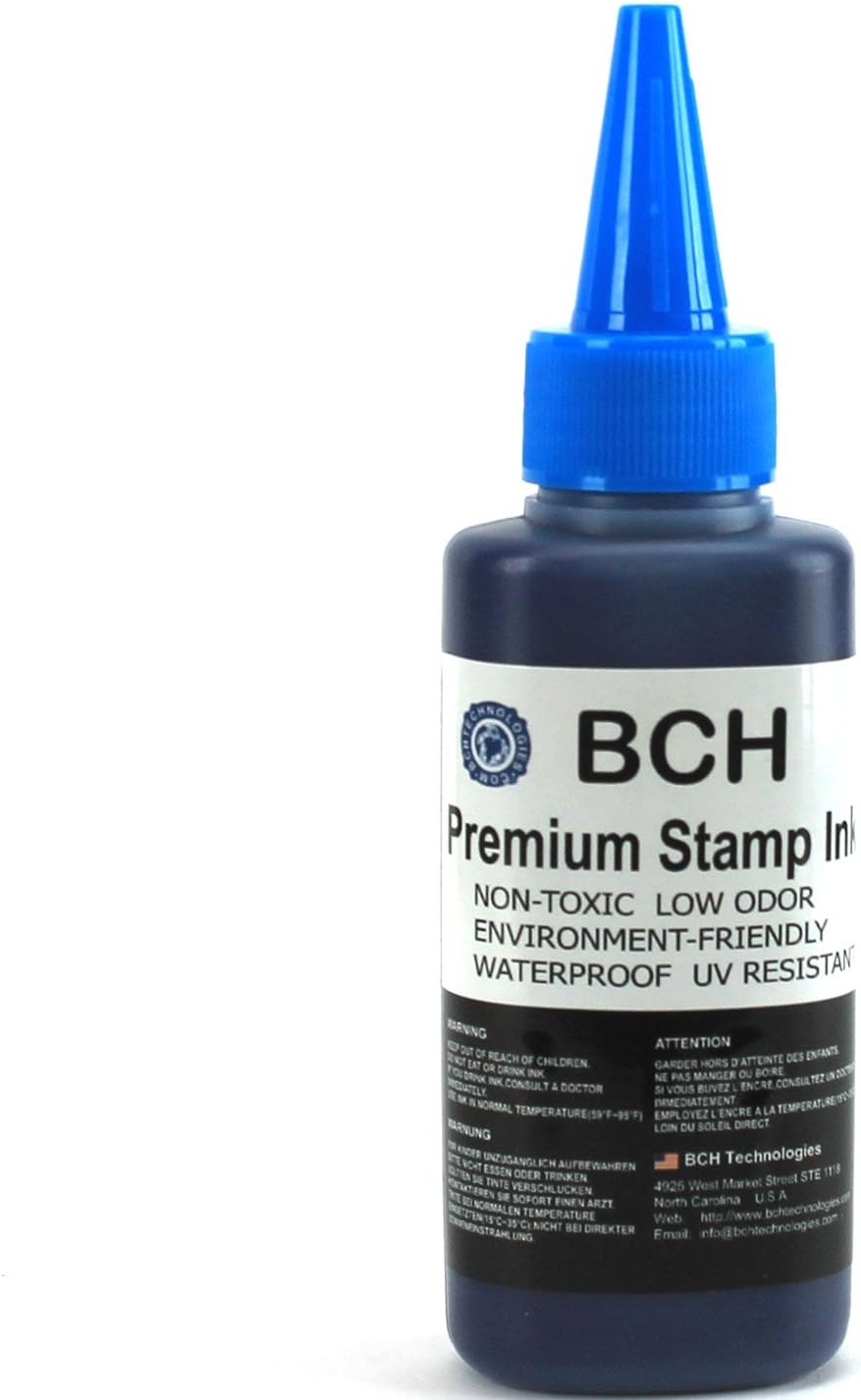 3X Blue Stamp Ink Refill by BCH - Premium Grade