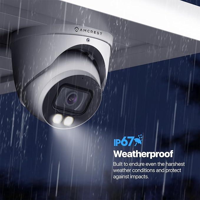 Amcrest Night Color Turret Analog Camera w/ 131ft Full Color Nightvision, Security Camera Outdoor for CCTV DVR, Built-in Microphone, 127° FOV, 2MP@30fps AMC-NC-1080TC28-W-V3