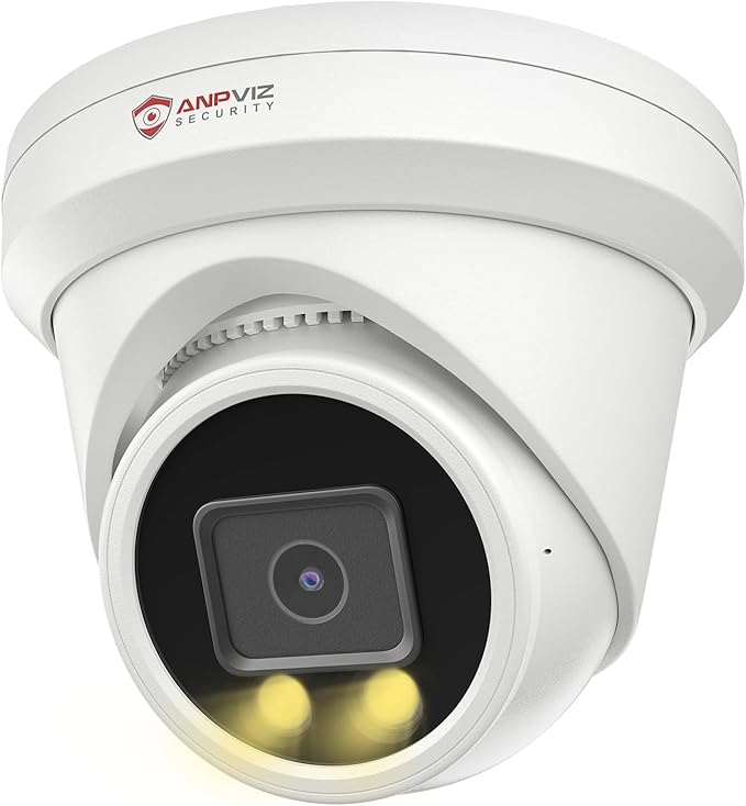 Anpviz 12MP PoE IP Camera Outdoor, 110° Wide Angle Turret Security IP Camera for Home Surveillance, Smart Color Night Vision, Human/Vehicle Detection, Built-in Mic, IP66 Waterproof (U Series)