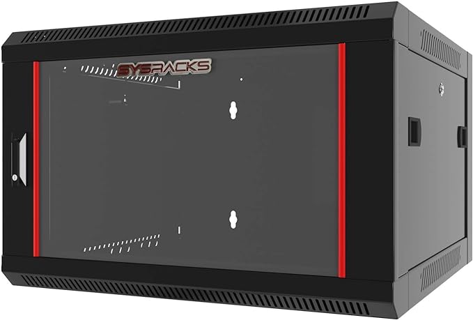 Sysracks Wall Mount Server Rack Cabinet Locking Computer | Cabinet Network Enclosure | Electronics | Security | Audio | Video | AV Equipment| Data Rack | 24-Inch Depth Server Cabinet (9U)