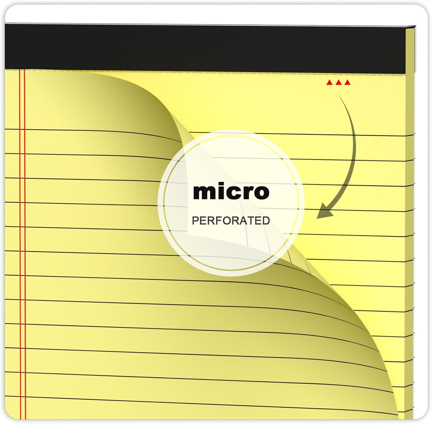 6pcs Small Note Pad 5x8 College Ruled Legal Pads Paper Notepads 6 Pack Study Back Writing Pads 5 x 8 Legal Pads Perforated Narrow Ruled Pads of Paper Yellow