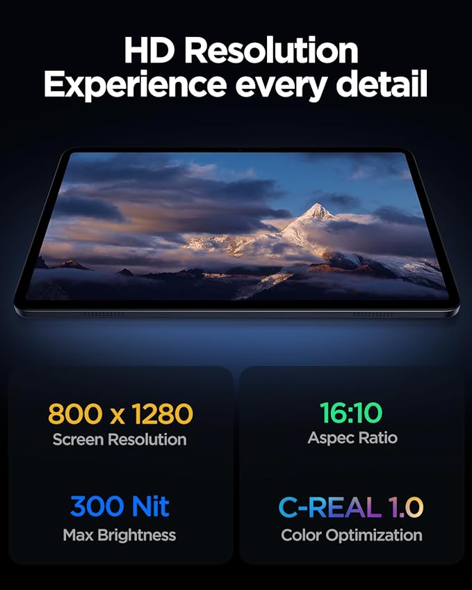 Tablet,10.1" Android Tablet with Octa-core Processor,12GB RAM+192GB ROM (64GB ROM+128GB TF Card Included),1280x800 IPS HD Screen,6000mAh,Dual Camera,WiFi 6,BT 5.4,Android 15 Tablets 2025,Space Gray