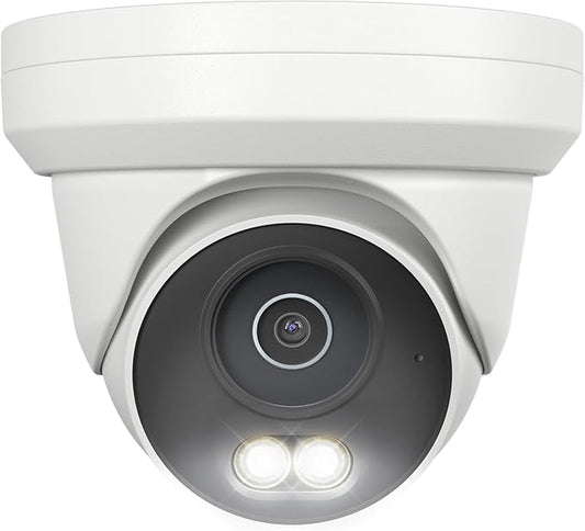 UNILOOK 4K PoE Security Camera, 8MP Turret IP Camera Outdoor Indoor Wired, 100ft Smart Color Night Vision, Human/Vehicle Detection, IP66 Built-in Audio, @20fps, Wide Angle, Metal Housing, NDAA