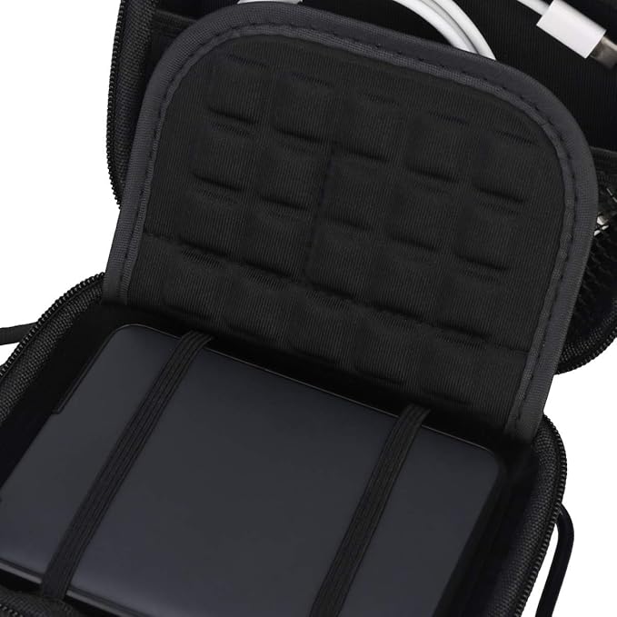 Lacdo Hard Drive Carrying Case for Seagate Portable/Seagate One Touch/Game Drive for PS5 / Ultra Touch Portable External Hard Drive HDD 1TB 2TB 4TB 5TB USB 3.0 Shockproof Travel Bag, Full Black