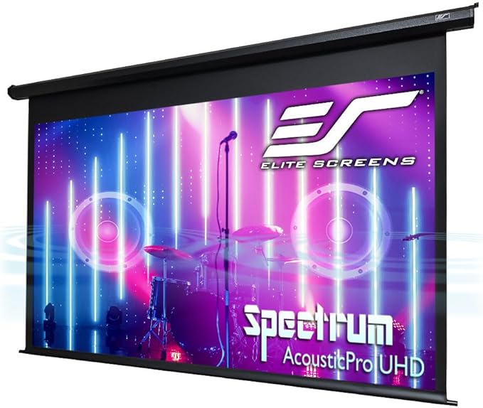Elite Screens Spectrum AcousticPro UHD, 135-INCH Motorized Electric Projector Screen Moiré-Free Sound Transparent Perforated Weave Movie Home Theaters, ELECTRIC135H2-AUHD