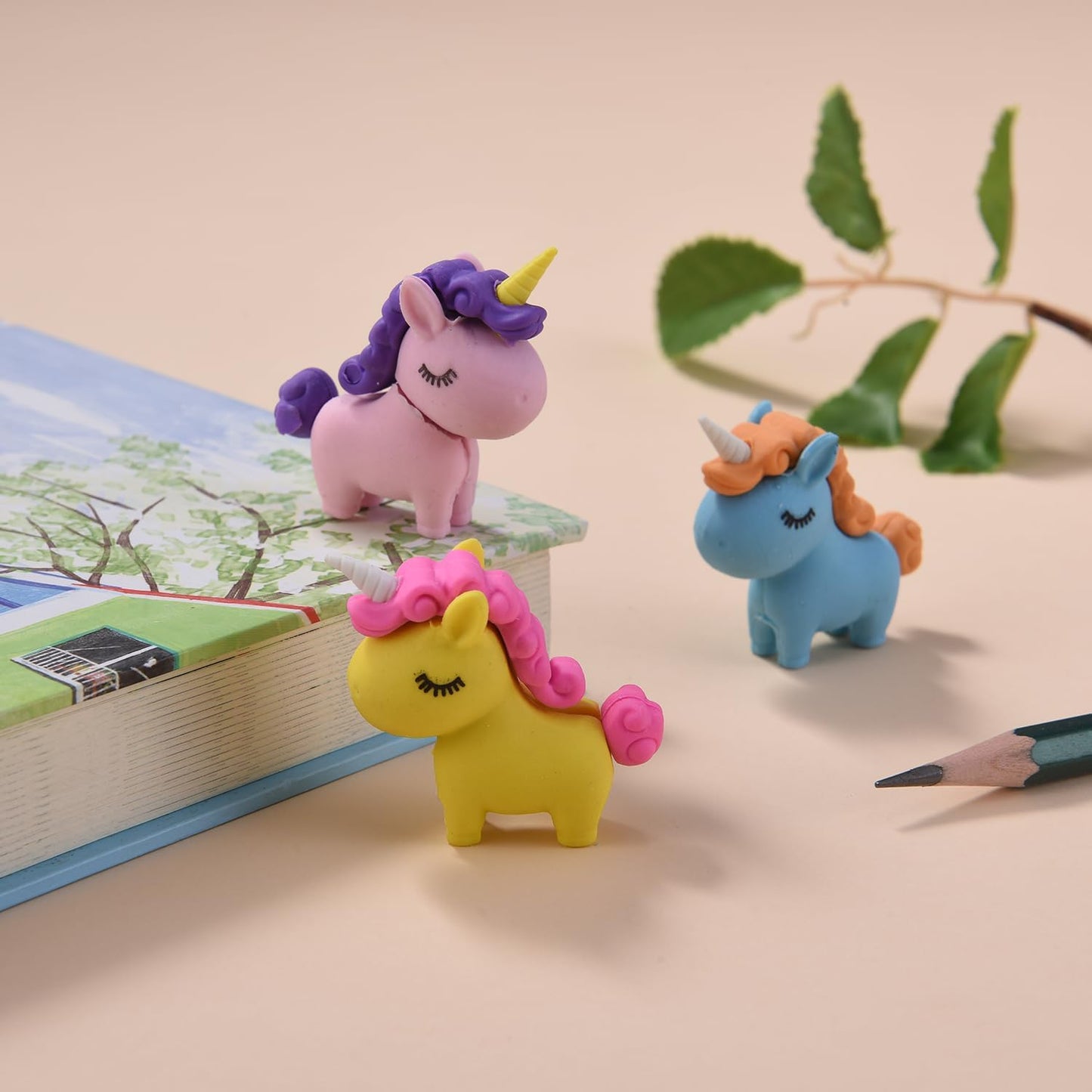 18 Pack Unicorn Erasers for Kids, 3D Animal Erasers for Boys and Girls, Fun Take Apart Erasers for School Supplies Prize Gifts Party Favors