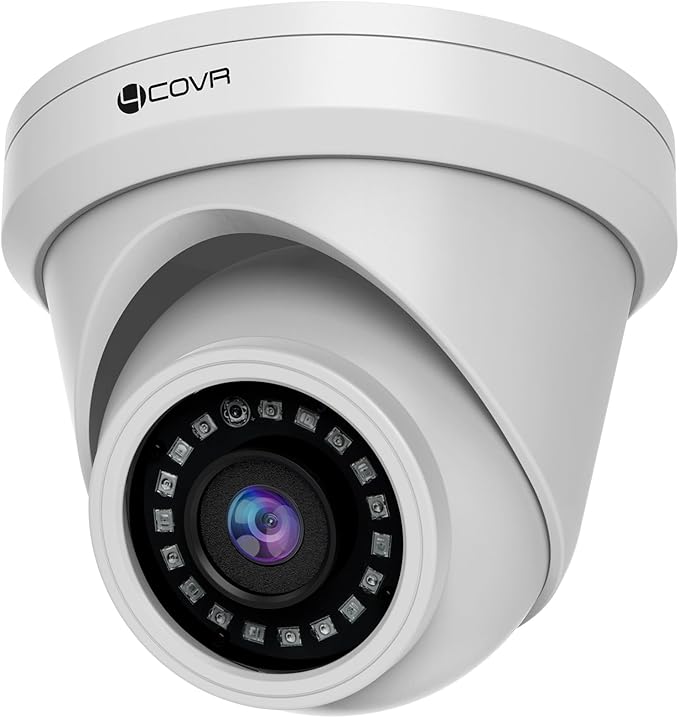 4COVR 5MP PoE Security IP Camera Outdoor IP67, Wired Surveillance Dome Camera with Smart Human/Vehicle Detection, 110° Wide View Angle 2.8mm Lens, 18Pcs IR LED 100ft HD Night Vision, LY97AX5MA