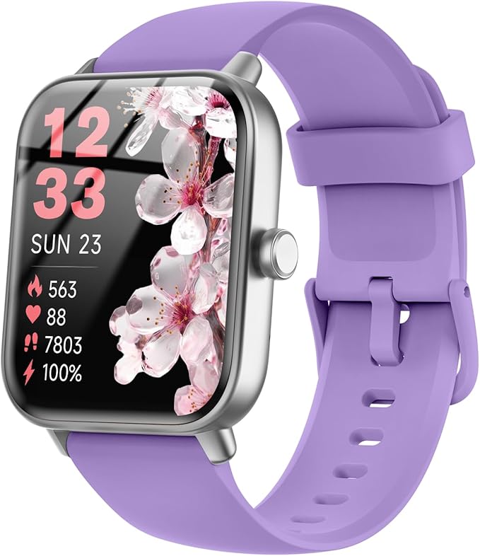 Smart Watches for Women/Men, Smart Watch for Android Phones and iPhone Compatible, Alexa Built-in, 1.8" Fitness Watches for Women, IP68 Waterproof /Bluetooth Call, Heart Rate/Sleep Monitor, Purple