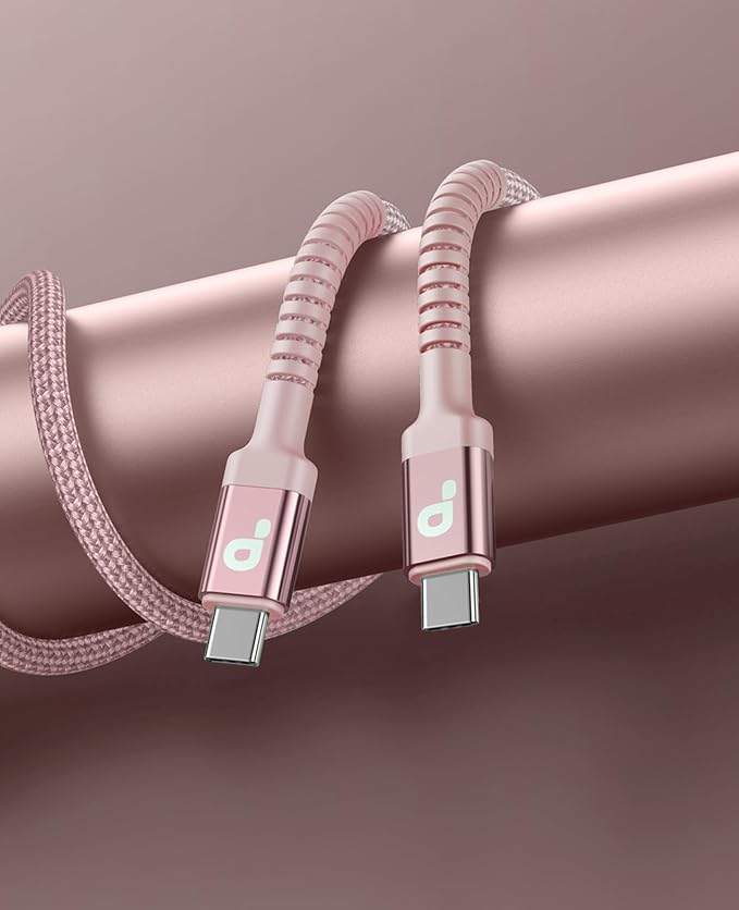 USBC Cables 6FT, 2Pack USB C to C Charger Cable, Long USBC Fast Charging Cable Nylon Braided USB C iPhone Charger Cord Compatible with iPhone 17 16/15/Pro Max/PlusSamsung Galaxy S23/LG and More-Pink