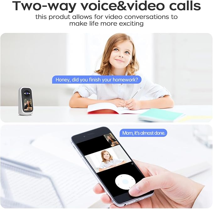 JOOAN 5G WiFi Security Camera Indoor with Screen 2K 360° PTZ Surveillance Camera Plug-in Home IP Cam for Baby Elderly SD Card Cloud Storage Motion Detection Auto Tracking 2 Way Video, Color Night