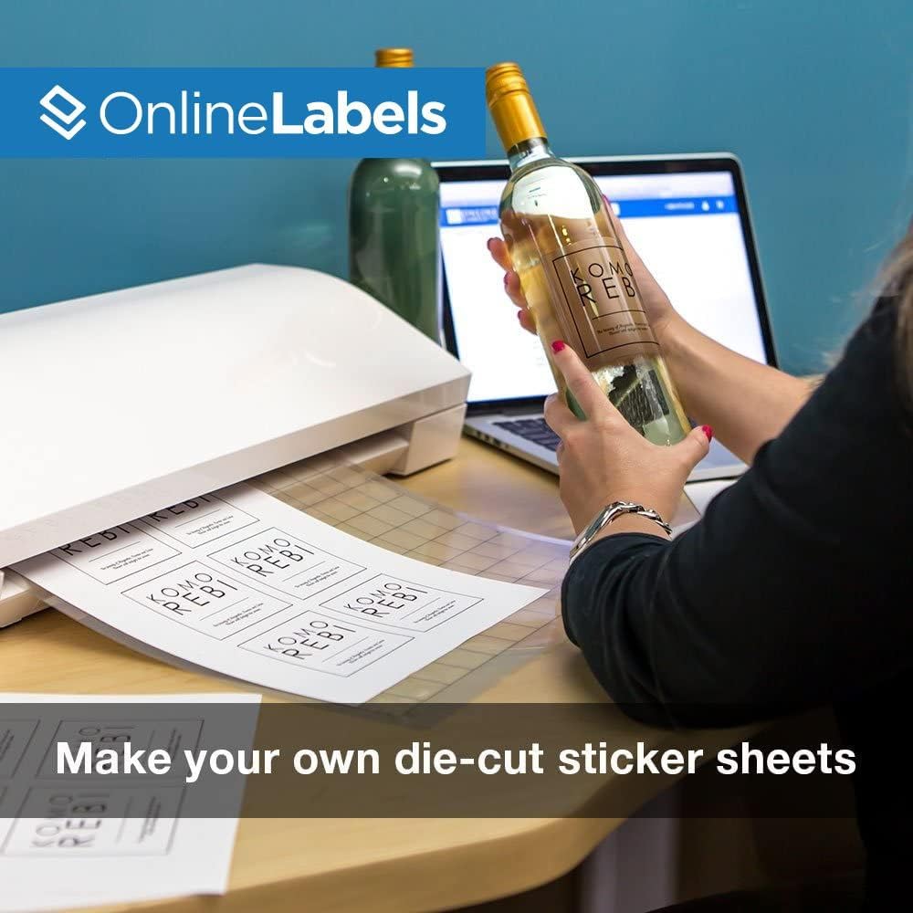 8.5 x 11 Waterproof Crystal Clear Gloss Sticker Paper (Laser Printers Only) - 100 Sheets - Full Sheet Labels - OnlineLabels