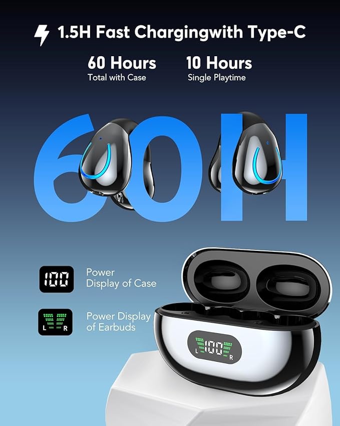 AI Translation Earbuds Real Time 144 Languages 60H Playtime Translator Ear Buds Audifonos Traductores Inglés Español Wireless Earphones Bluetooth Headphones for Travel Business Meeting