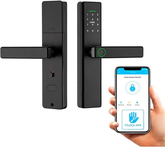 Smart Lock Fingerprint Door Lock with Touch Screen Password Electronic Locks, TT APP Remote Control Smart Door Lock