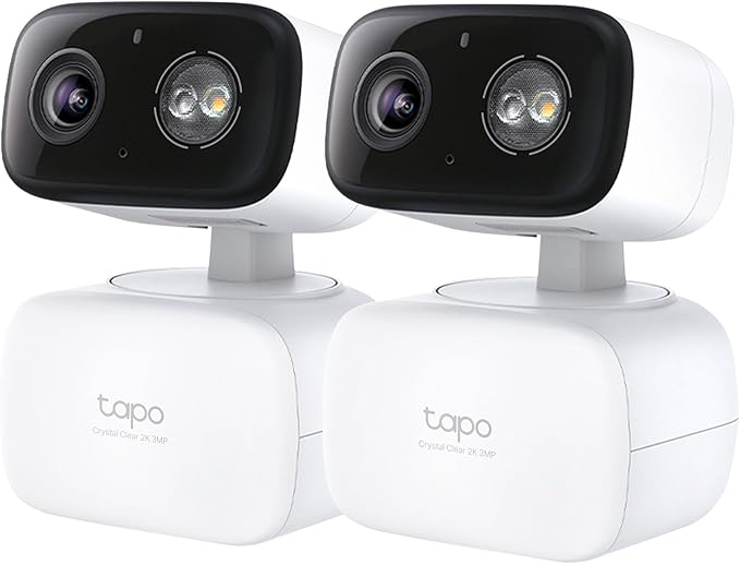 Tapo 2K 3MP Pan/Tilt Indoor/Outdoor Security Camera - Free Person/Baby Cry Detect & Track, 360° View, Color Night Vision, SD/Cloud Storage, Works w/Alexa & Google Assistant, HybridCam 360 (2-Pack)