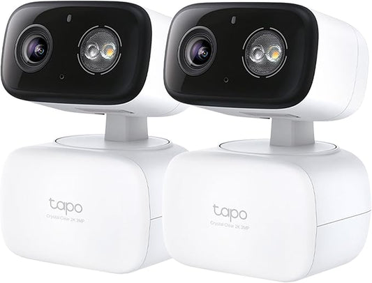 Tapo 2K 3MP Pan/Tilt Indoor/Outdoor Security Camera - Free Person/Baby Cry Detect & Track, 360° View, Color Night Vision, SD/Cloud Storage, Works w/Alexa & Google Assistant, HybridCam 360 (2-Pack)