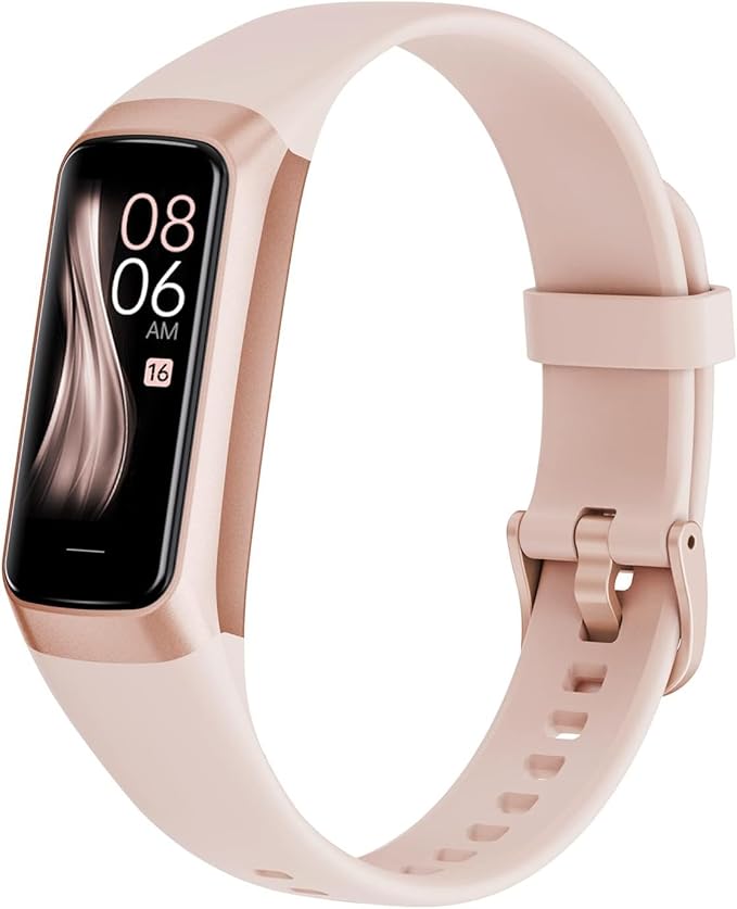 Fitness Tracker with 24/7 Blood Oxygen Heart Rate and Sleep Monitor,IP68 Waterproof,1.10''AMOLED Touch Color Screen,Step Counter Health Activity Trackers for Women Men (Pink)