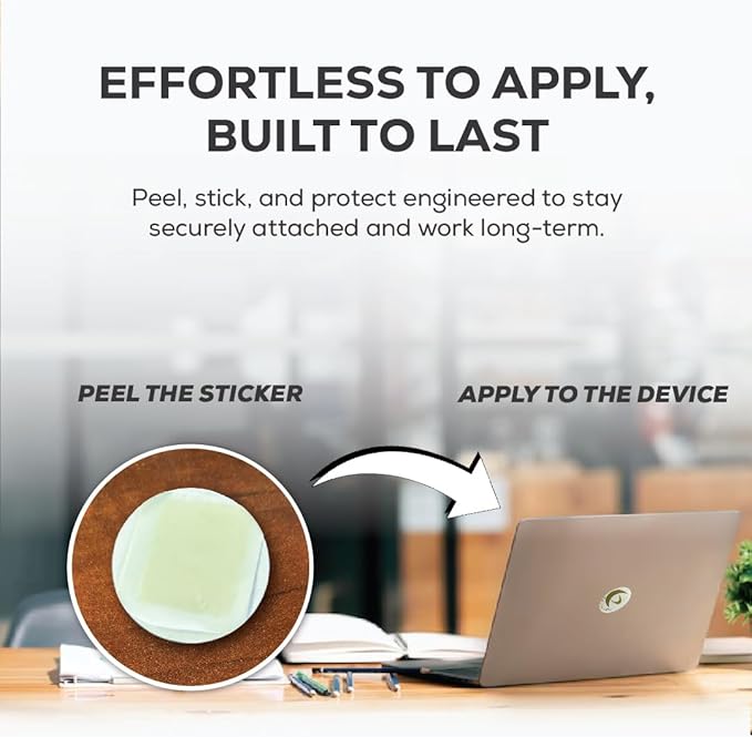 Pack of 6 EMF Stickers for Cell Phone- 5G Ready Harmonizer Stickers Proudly Made in USA for Cell Phones, Laptops or Tablets- EMF mega Shield for All Electronic Devices (Gold-White)
