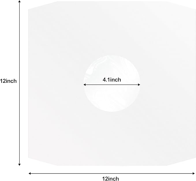 YVW 50Pcs Vinyl Record Inner Sleeves, White Kraft Paper Record Sleeves with Poly Lined for 12" Records, Corner Cut Design Acid Free Album Covers, Vinyl Record Album Covers LP Jacket Protective