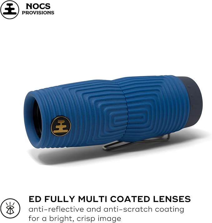 Nocs Provisions Zero Tube 10x25 ED Glass Waterproof Monocular – Rugged, Shockproof, Fogproof Optic for Adults & Kids, Built for Birdwatching, Hunting & Travel - Ultramarine Blue