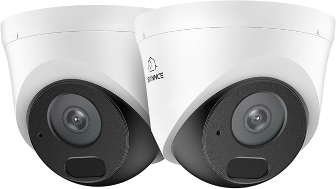 SANNCE 2K 3MP Super HD PoE IP Security Camera - 100ft Dual IR Night Vision, Human and Vehicle Detection, IP67 Weatherproof, H.265+ Dome Surveillance Camera for Indoor Outdoor (2 Pack)