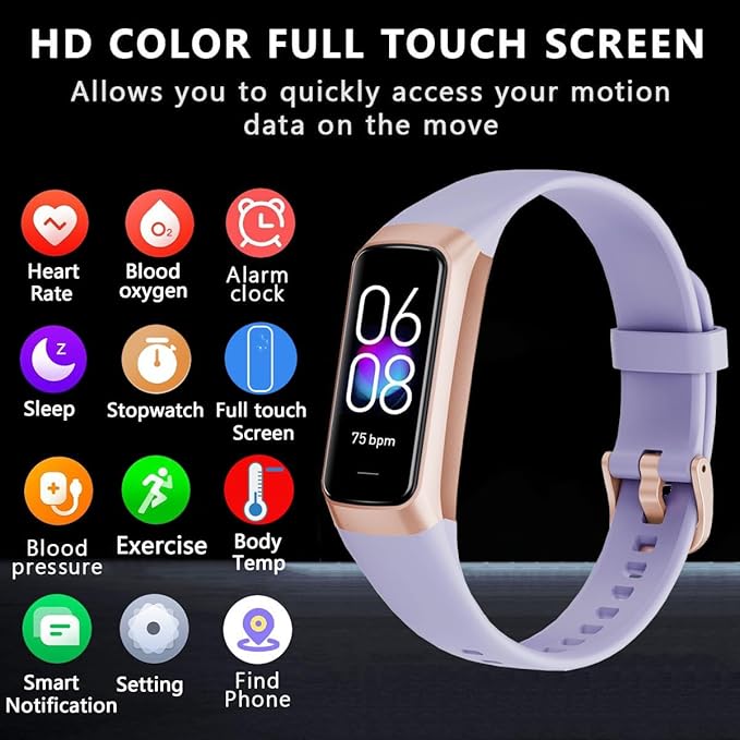 Fitness Tracker with 24/7 Heart Rate Blood Oxygen Sleep Monitor,Activity Tracker with 1.1" AMOLED Touch Color Screen, Multiple Sport Modes Step Counter,IP68 Waterproof for Women Men