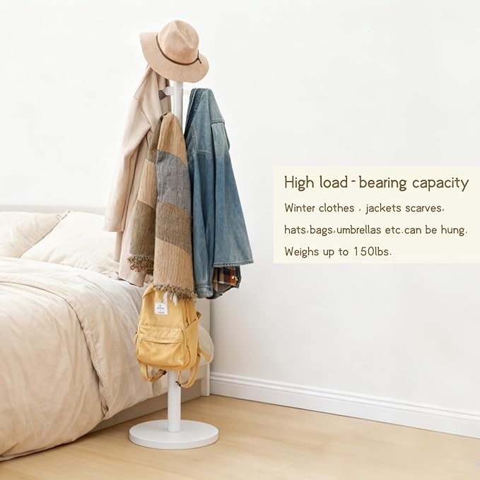 Bamboo Cactus Coat & Clothes Rack Stand, Standing Freestanding Clothing Racks with 6 Hooks for Adults & Kids, Heavy Duty Modern Entryway Living Room Bedroom Corner Coat Rack cactus-4