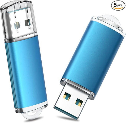 TOPESEL 2 Pack 64GB USB 3.0 Flash Drive High Speed Thumb Drive Memory Stick Jump Zip Drive for PC laptops, Tablets, TVs, Car Audio, Blue