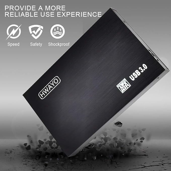 2.5'' 500GB Ultra Slim Portable External Hard Drive USB3.0 HDD Storage Compatible with PC, Desktop, Laptop, Xbox One Console (Black)