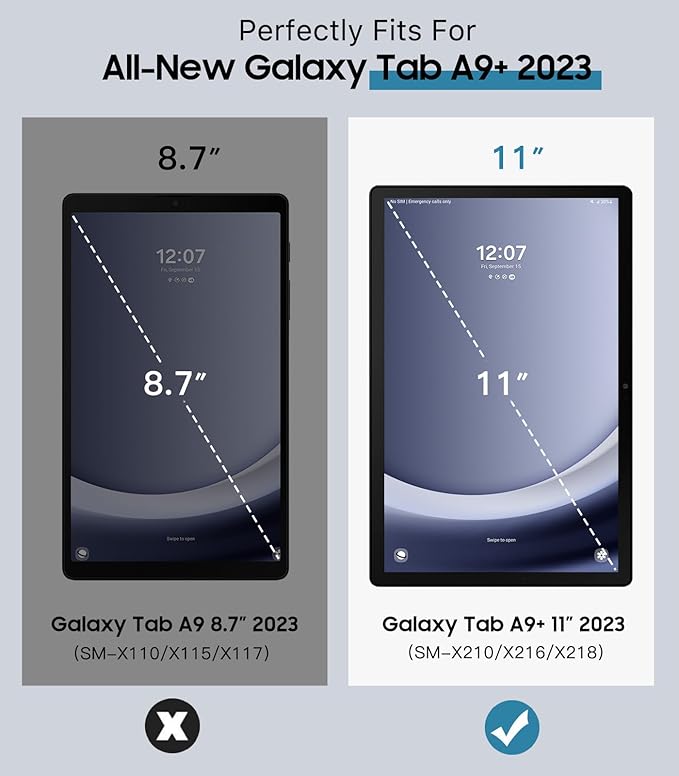TiMOVO Case for Samsung Galaxy Tab A9+/A9 Plus 11" 2023, Slim Soft TPU Translucent Frosted Back Protective Cover for Galaxy Tab A9+ Tablet SM-X210/X216/X218, Auto Wake/Sleep, Black