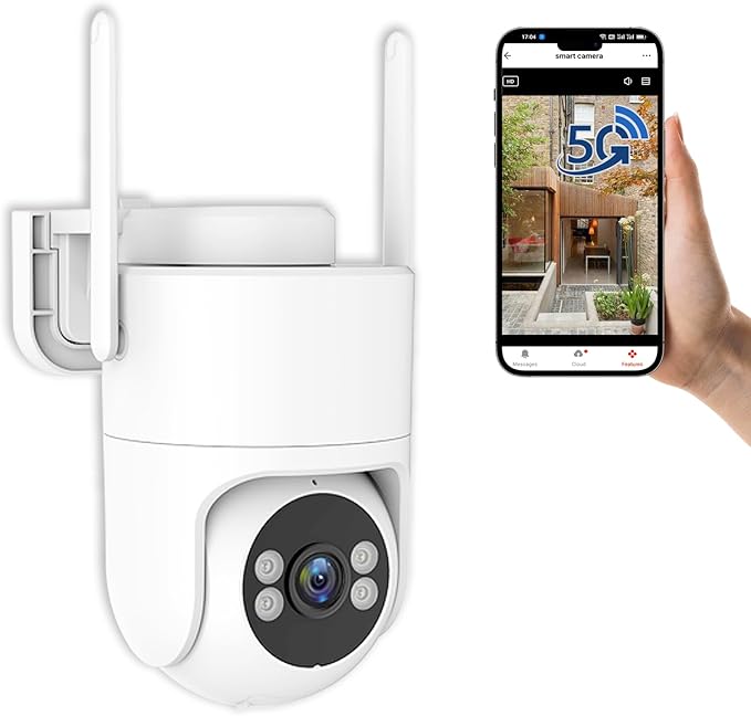 6MP TUYA Security Camera Outdoor, 2.4G/5G WiFi Cameras for Home Security 24/7 Recording, Pan-Tilt 360° View, Auto Tracking & Light Alarm, Color Night Vision,Two-Way Audio, Plug-in cam, IP66/Cloud