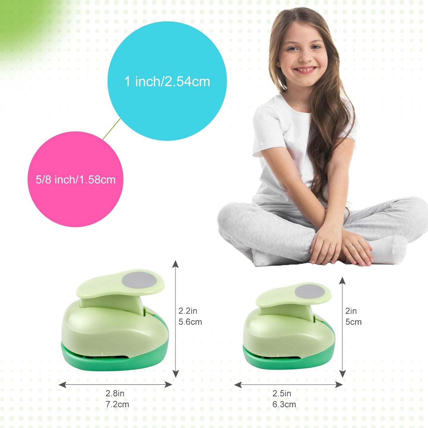 UCEC Circle Punch, 1 5/8 Inch Paper Punch, 2 Pcs Paper Punches for Crafting, Circle Hole Punch, Round Shaped Cutter for Scrapbook, Cards, DIY Albums Photos