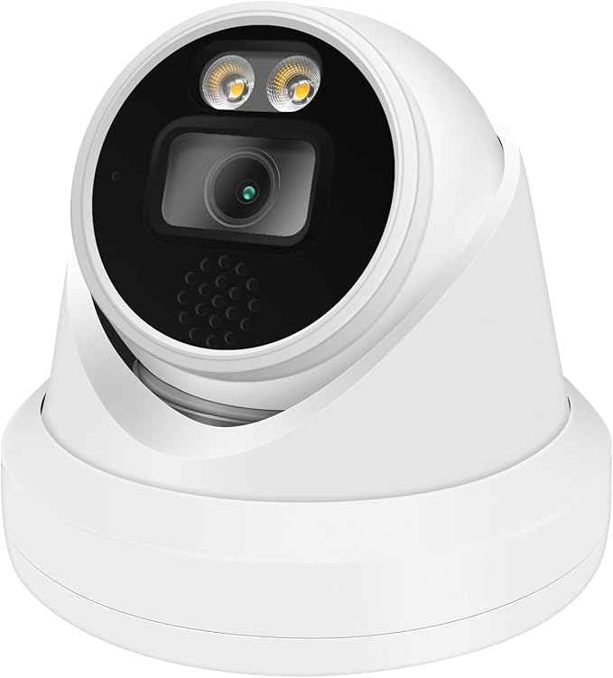 Real HD 6MP Add-On Full Color Night Vision Dome IP Camera for IP NVR Systems, with Visiable White Lights, 105° Viewing Angle, Outdoor, Compatible with Ⲏіk NVR, NDAA Compliant