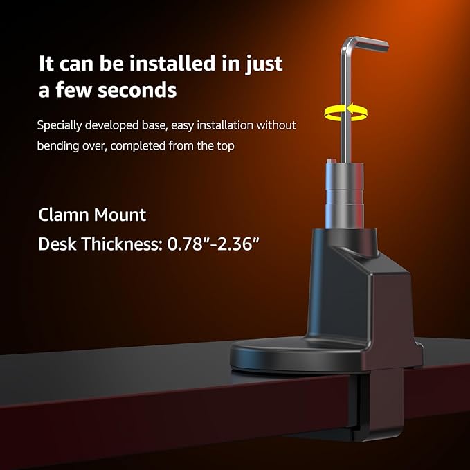 Monitor Arm Stand, 24 to 43 Inch Single Monitor Mount, C Clamp Only, Mechanical Spring Desk Mount, Holds 6.6-26.4 lbs, Fit 75x75/100x100 VESA,(Black)
