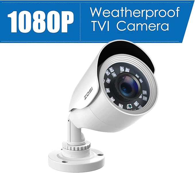 ZOSI 4 Pack HD-TVI 1920TVL 1080p Home Security Camera Outdoor Indoor, Weatherproof Surveillance CCTV Bullet Camera with 80ft Long Night Vision and 90° View Angle