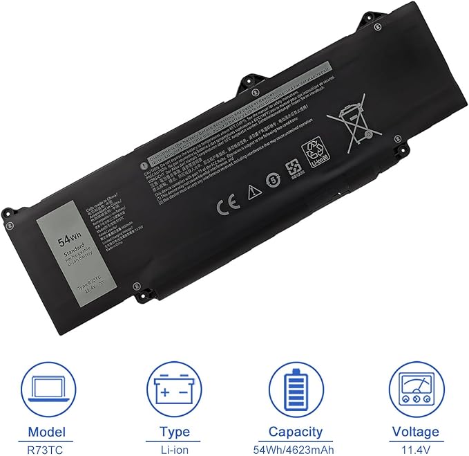 JOTACT R73TC DR02P Laptop Battery Compatible with Dell Latitude 3440 3540 3580 3340 3480 5340 5440 5540 Series Notebook GTG7N 2X1V9 GRWKG KDM9P 11.4V 54Wh 4623mAh