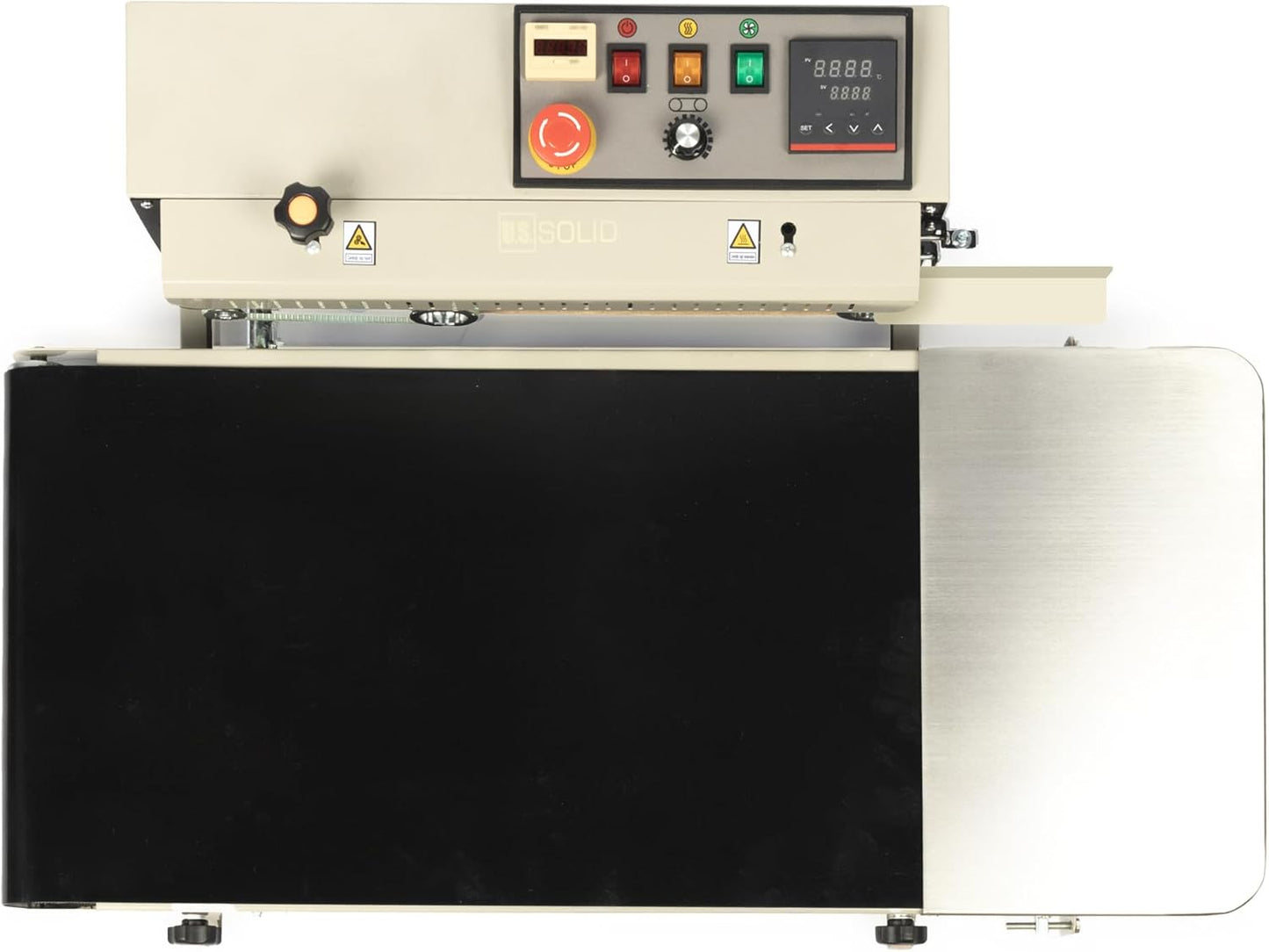 U.S. Solid Widened Continuous Bag Band Sealer Sealing Machine, Automatic Horizontal Band Sealer with Digital Temperature Control for 0.02-0.08mm PVC Bags Films Stamp Coding 110V/60HZ
