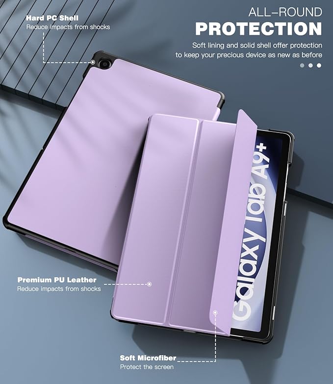 TiMOVO Case for Samsung Galaxy Tab A9+/A9 Plus 11 Inch 2023, Slim Lightweight Stand Hard Back Shell Protective Cover for Galaxy Tab A9+ Tablet SM-X210/X216/X218, Auto Wake/Sleep, Lilac