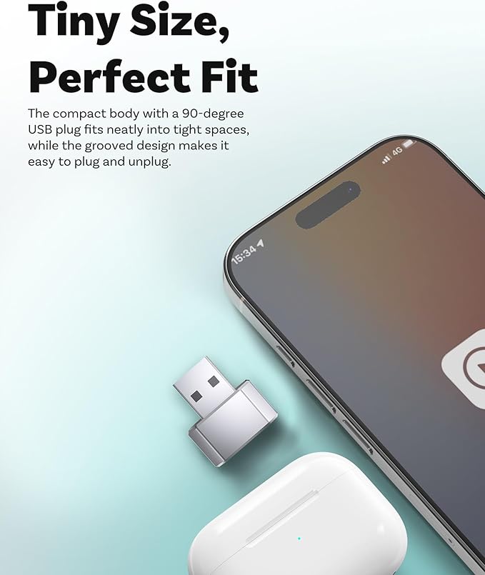 OTTOCAST Mini Cube 3.0 Wireless Carplay Adapter & Android Auto Wireless Adapter Silver (2-in-1) – Plug & Play for iPhone & Samsung/Android Phones, Two Phones Memory, Auto-Reconnect, Stable 5GHz WiFi