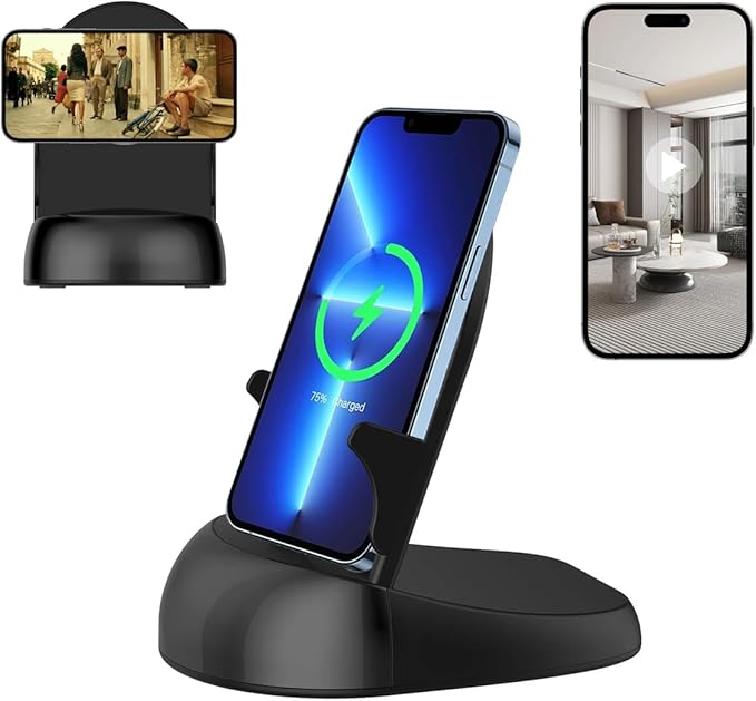 FHD 1080p Dome Camera WiFi Wireless Phone Charger,Indoor Security Camera with Motion Activated, (Rotate Lens) 250°Viewing Angle for Home Security(2.4/5G)