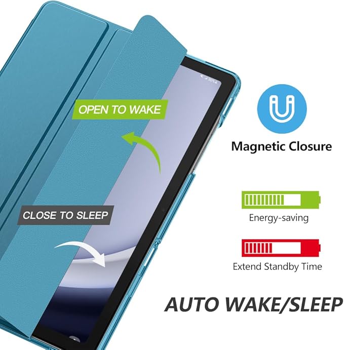 MoKo Case for Galaxy Tab A9+/A9 Plus 11 inch 2023, Slim Stand Protective Smart Cover with Hard PC Translucent Back Shell for Tab A9 Plus Tablet (SM-X210/X216/X218), Auto Wake/Sleep, French Blue