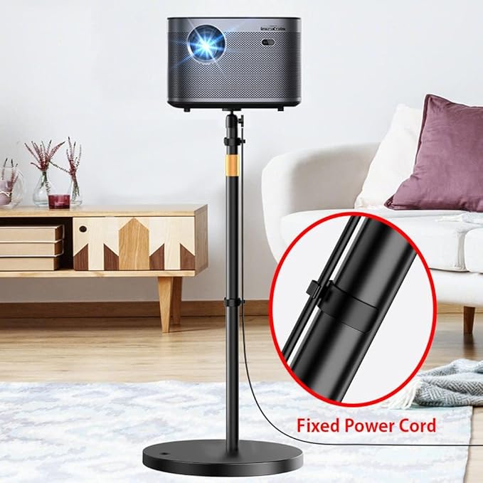 Projector Stand, 360° Swivel, Sofa Against Wall Hidden Stand, Height Adjustable, Mini Ceiling Wall Mount Projector Mount Bracket, Compatible with Home Office Video Vlog DVR Camera