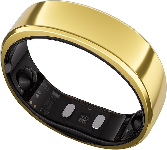 RingConn Gen 2, Worldâs First Smart Ring with Sleep Apnea Monitoring, No APP Subscription, 12-Day Battery Life, Stress/Heart Rate/Women's Health Tracker, Android & iOS Compatible (Gold, Size 12)