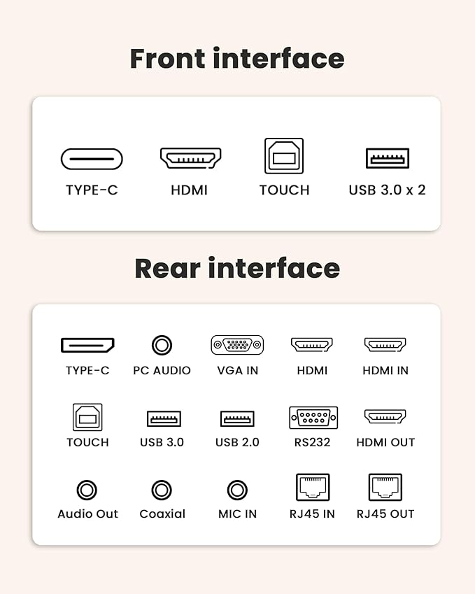 Interactive Smart Board for Classroom, 8+128 GB Electronic Digital Whiteboard Built-in Android OS & Open App Ecosystem - 4K Touchscreen Smartboard for Home Office School Studio Display